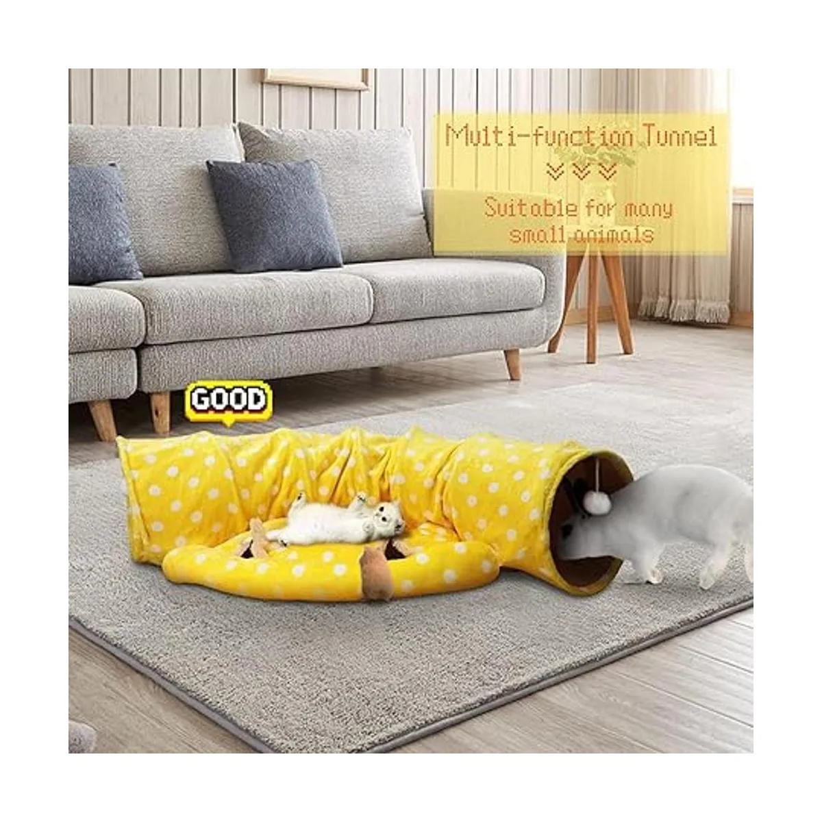 BWOGUE Cama de túnel de conejo 2 en 1 tubos de túnel de_7
