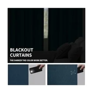 EasyGoing Cortina opaca de lino doble de lujo de 84_4