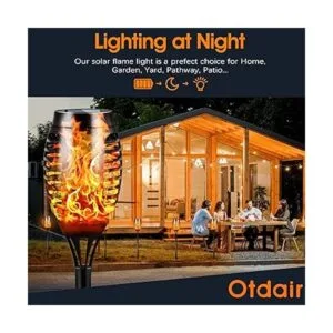 Otdair Solar Torch Lights with Flickering Flame 12 Packs_5