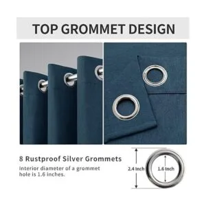 EasyGoing Cortina opaca de lino doble de lujo de 84_6