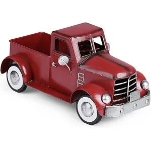 Decoración navideña de camión rojo decoraciones de metal_1