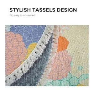 NECHEGI 4ft 3ft 2ft Round Rug for Bedroom Soft Area Rug_3