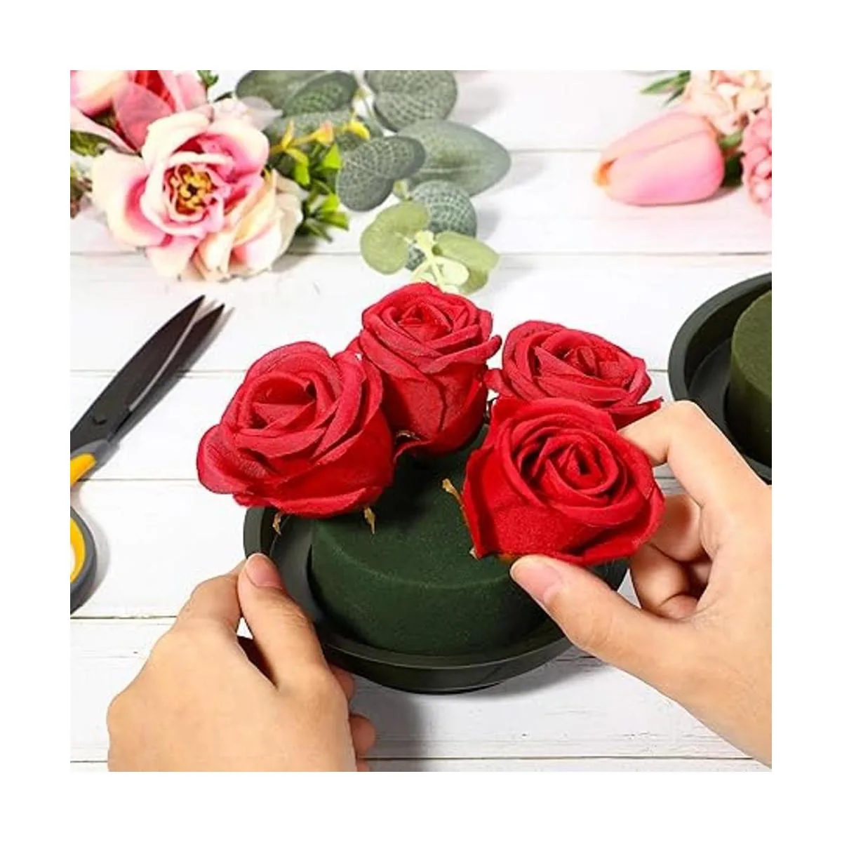 Kit de arreglos florales de espuma floral con cuenco de_4