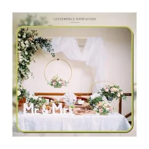 Juego de 25 coronas de aro floral de metal de 12 pulgadas_4