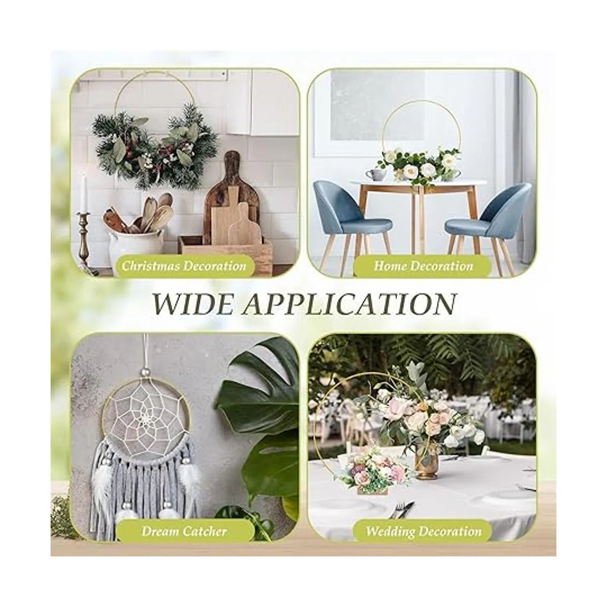 Juego de 25 coronas de aro floral de metal de 12 pulgadas_6