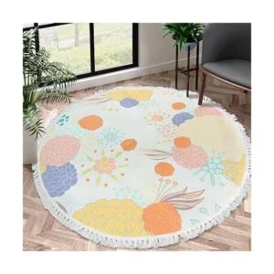 NECHEGI 4ft 3ft 2ft Round Rug for Bedroom Soft Area Rug_1