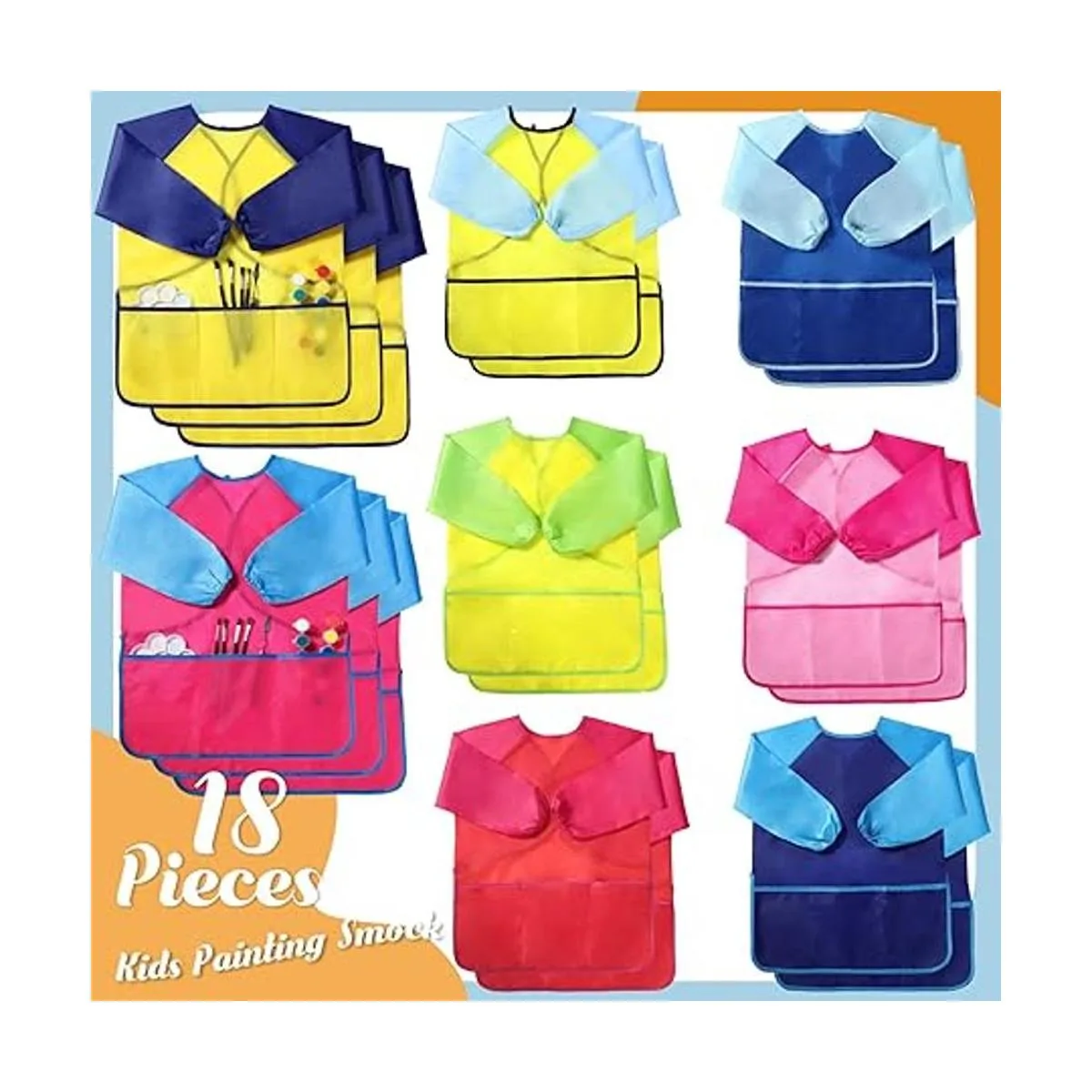18 delantales de pintura impermeables para niños pequeños_2