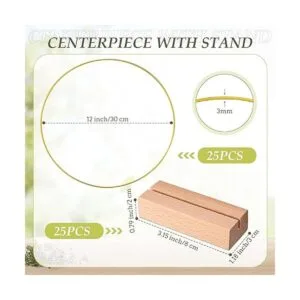 Juego de 25 coronas de aro floral de metal de 12 pulgadas_2