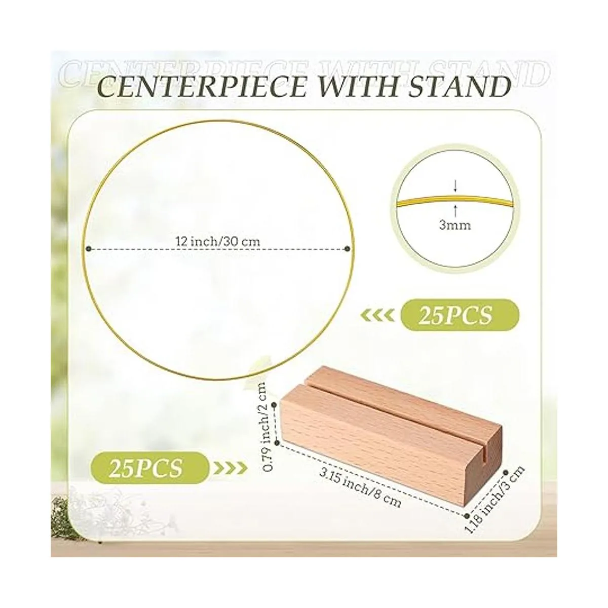 Juego de 25 coronas de aro floral de metal de 12 pulgadas_2