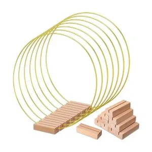 Juego de 25 coronas de aro floral de metal de 12 pulgadas_7