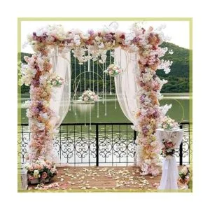 Juego de 25 coronas de aro floral de metal de 12 pulgadas_3