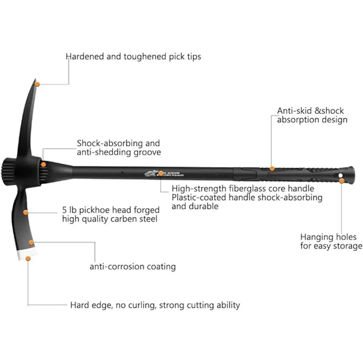 glorousamc Púa Adze forjada deshierbe Mattock Hoe Pick_2