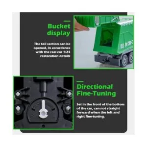 Camión de basura RC 2.4G con luces control remoto de 6_4