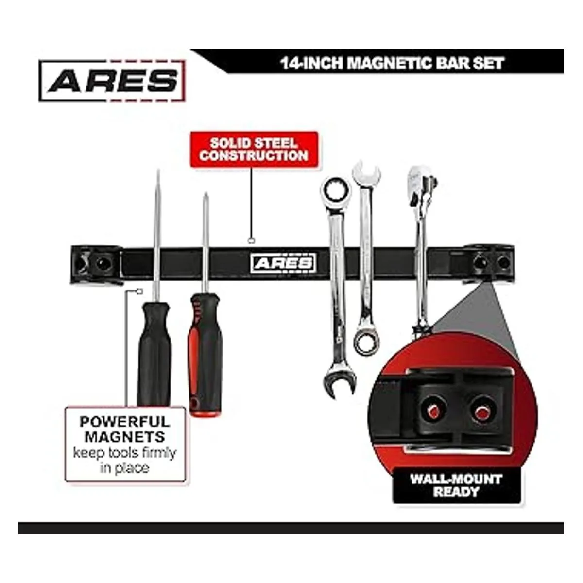 ARES 62038Juego de 4 barras magnéticas de 14.0 in_3