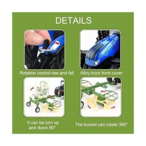 Tractor de granja de camión RC con 2 baterías recargables_4