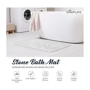 Graplife Tapete de baño de piedra antideslizante súper_2
