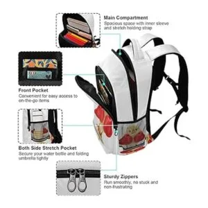 Dallonan Mochila de acuarela con flores florales_5