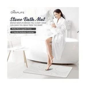 Graplife Tapete de baño de piedra antideslizante súper_5