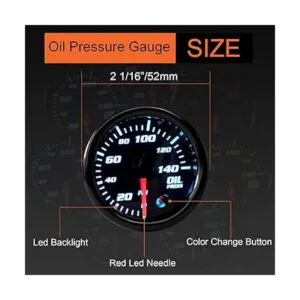 Medidor de presión de aceite de 7 colores 0140 PSI_4
