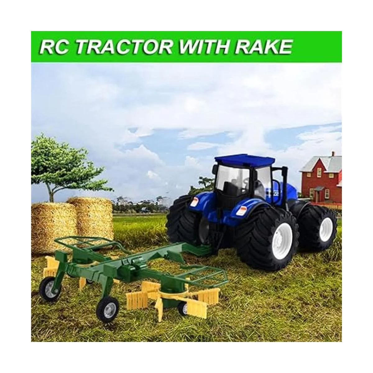 Tractor de granja de camión RC con 2 baterías recargables_3