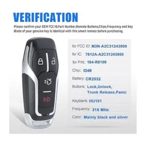 Keymall Mando a distancia de entrada sin llave para Ford_3