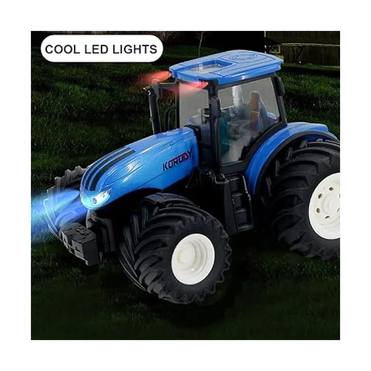 Tractor de granja de camión RC con 2 baterías recargables_5