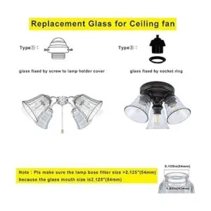 Cubiertas de luz para ventilador de techo pantalla de_3