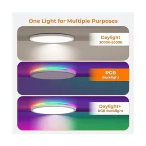 Annaror Lámpara de techo LED RGB de montaje empotrado con_5