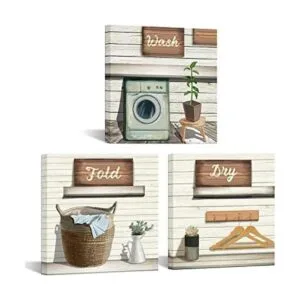 sechars 3 piezas de arte de pared para cuarto de servicio_1