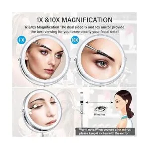 AMZTOLIFE Espejo de maquillaje iluminado de 8 pulgadas_3