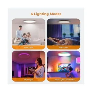 Annaror Lámpara de techo LED RGB de montaje empotrado con_2
