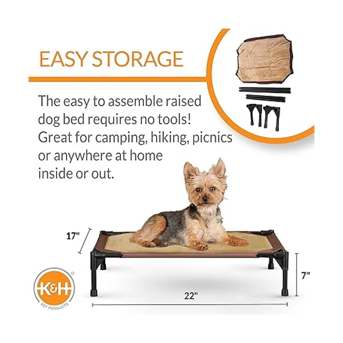 KH Pet Products cómoda cuna elevada para mascotas cama_2