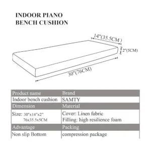 Cojines de banco de piano con antideslizante para_2