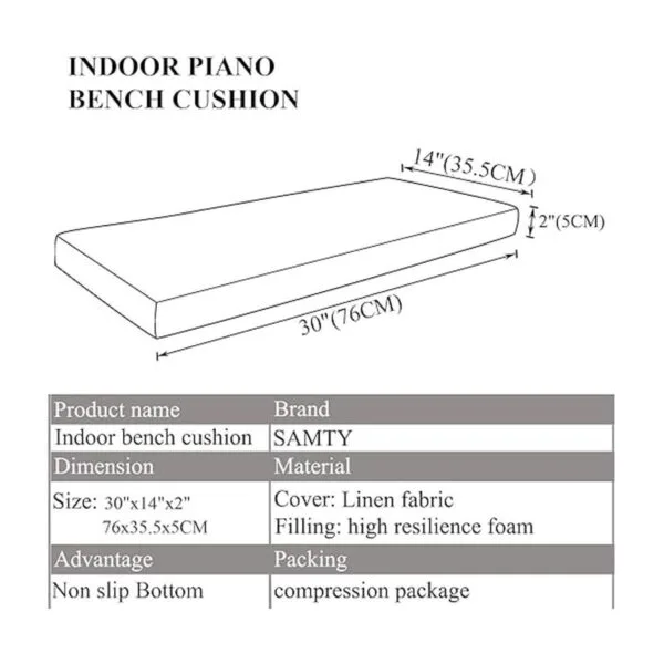 Cojines de banco de piano con antideslizante para_2