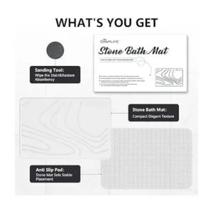Graplife Tapete de baño de piedra antideslizante súper_6
