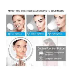 AMZTOLIFE Espejo de maquillaje iluminado de 8 pulgadas_5