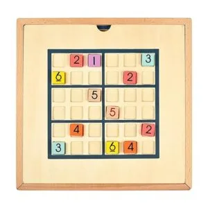 BOHS Juego de mesa de Sudoku de madera arcoíris con cajón_4