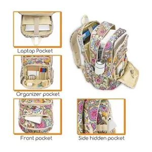 Mochila de viaje grande floral para mujer bolsa escolar_3