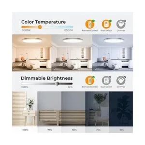 Annaror Lámpara de techo LED RGB de montaje empotrado con_3