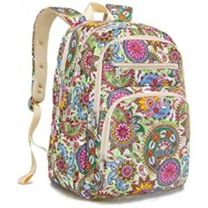 Mochila de viaje grande floral para mujer bolsa escolar_1