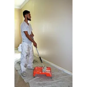 Naranja; bandeja de pintura sobre ruedas rollo de una_4