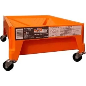 Naranja; bandeja de pintura sobre ruedas rollo de una_1