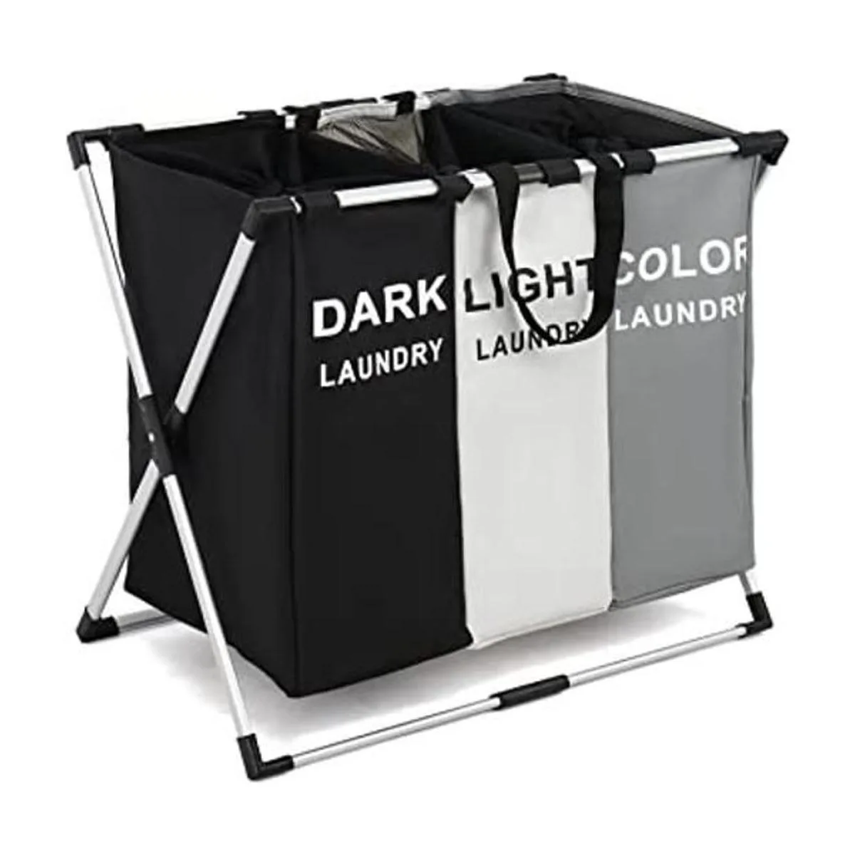 Cesta de lavandería de 3 secciones canasta de ropa sucia_1