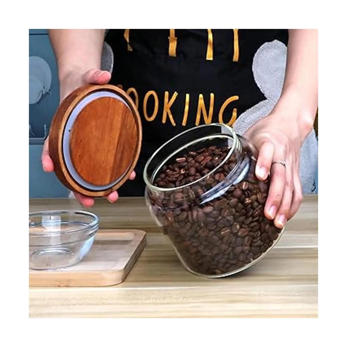 Datttcc Glass JarsSet of 4 Glass Food Storage Containers_7