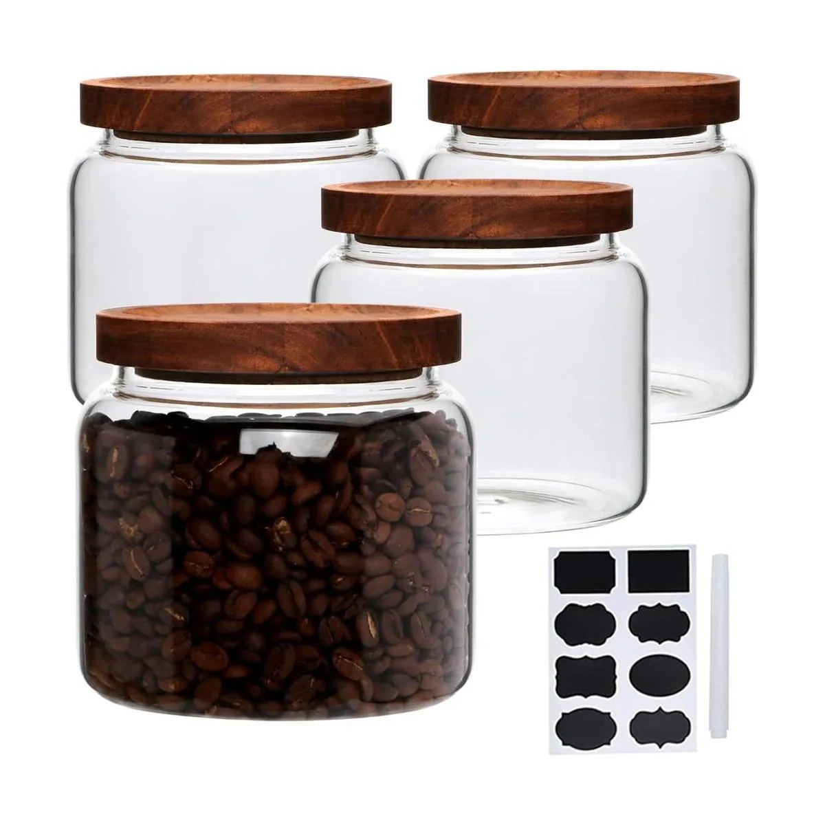 Datttcc Glass JarsSet of 4 Glass Food Storage Containers_1