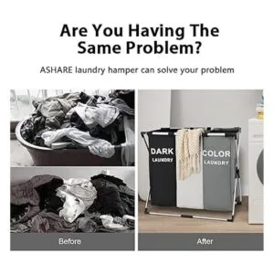 Cesta de lavandería de 3 secciones canasta de ropa sucia_5