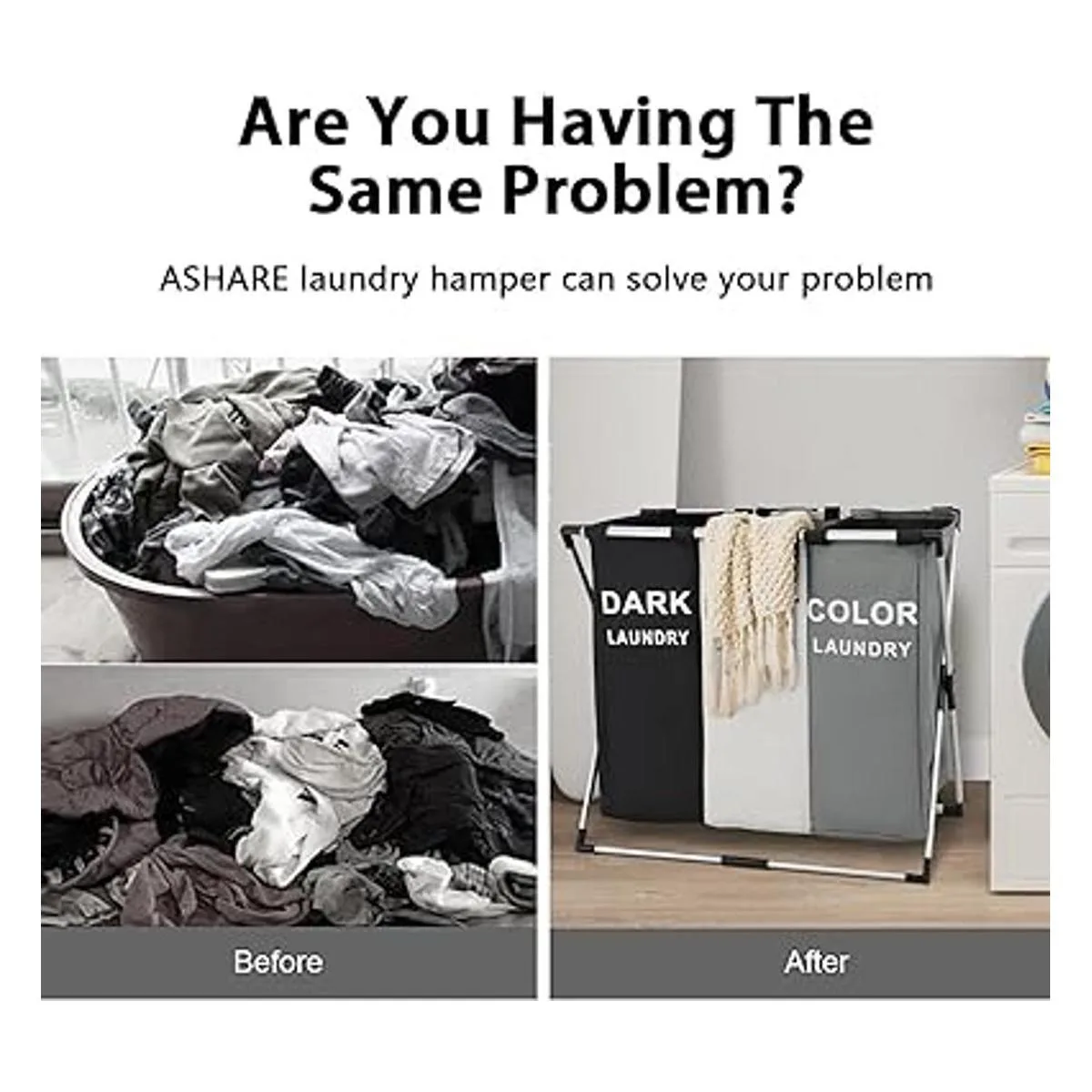 Cesta de lavandería de 3 secciones canasta de ropa sucia_5