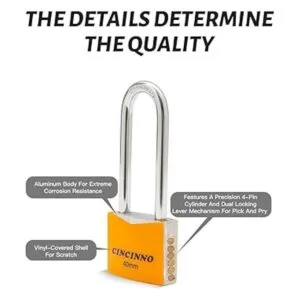CINCINNO Paquete de 12 candados de aluminio cubiertos con_4