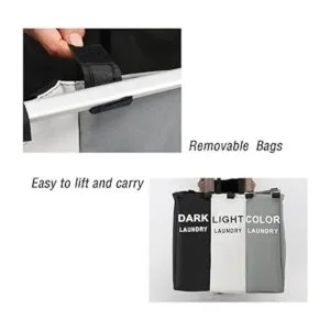 Cesta de lavandería de 3 secciones canasta de ropa sucia_4