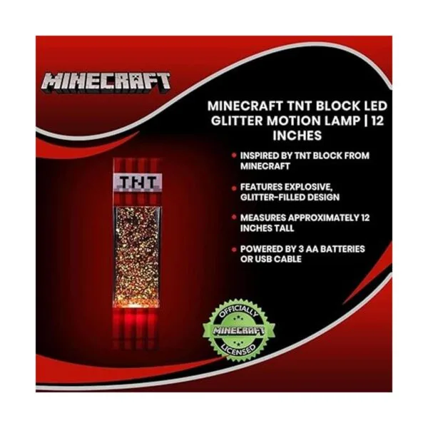 Minecraft TNT Lámpara de movimiento con purpurina LED 12_7
